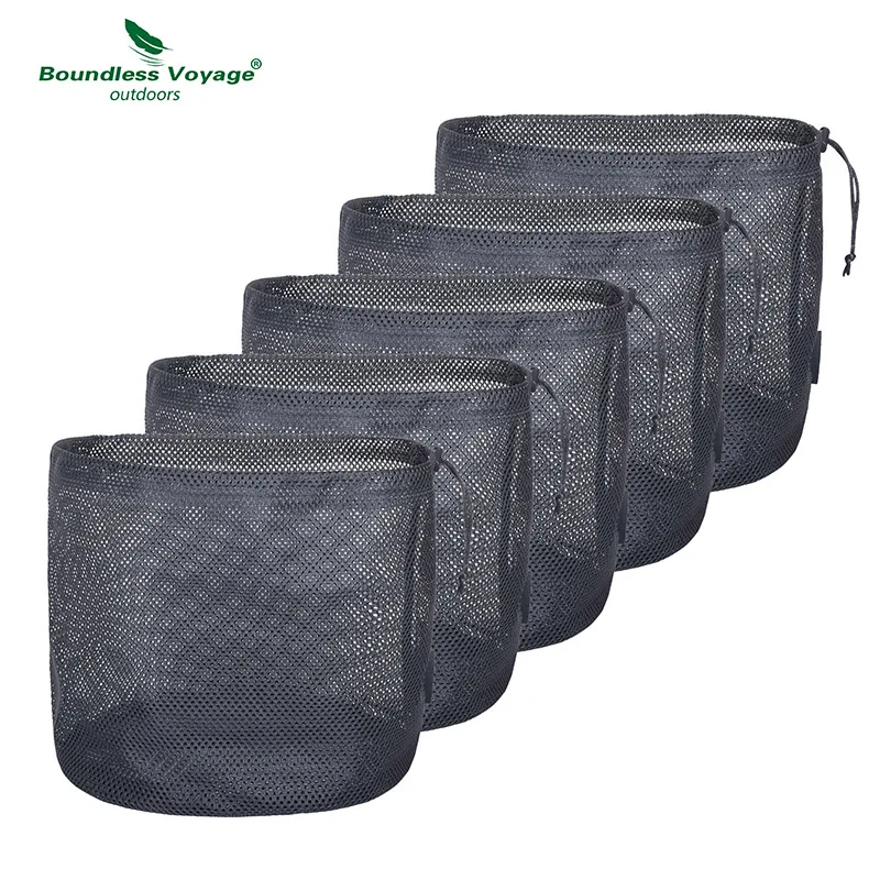Boundless Voyage Drawstring Bags Mesh Bag Nylon Sack Durable
