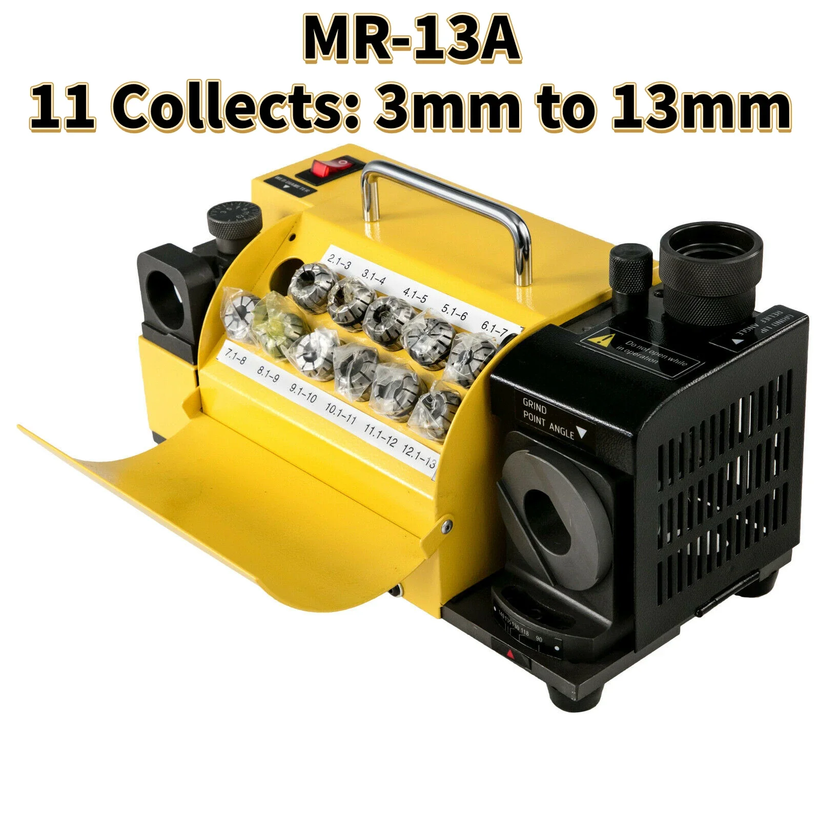 Affilatrice Per Punte Da Trapano MR-13A - Macchina Per Affilare Da 3-15 Mm Con Angolo Regolabile 95°-135° - Foto 11