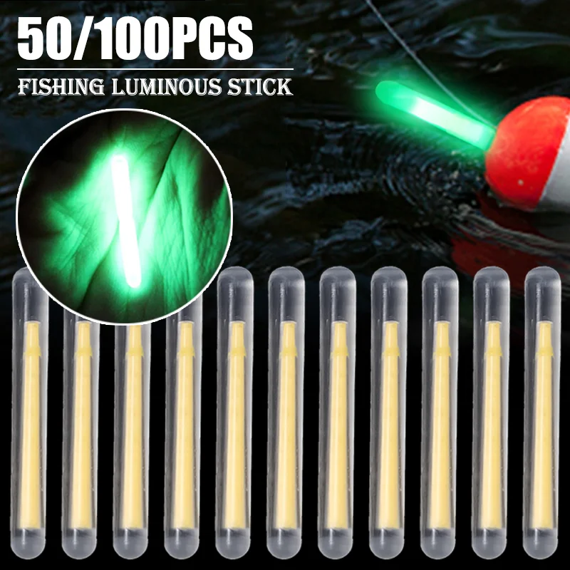 50pcs Fishing Float Light Stick Fluorescent Lights Lightstick Fishing Accessories Fishing