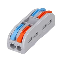 10PCS  PCT Quick Wire Push-in Connector 2 in 2 Out 2-Position Splice Terminal Block for Universal Electrical Cable Durable 3