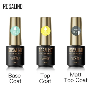 Rosalind 2 in 1 Top di Base per Unghie Gel Smalto Ibrida Laser Matt Cappotto Semi Permanente di Uv per Unghie per Manicure primer, Base Trucco Lacca 7 Ml 1
