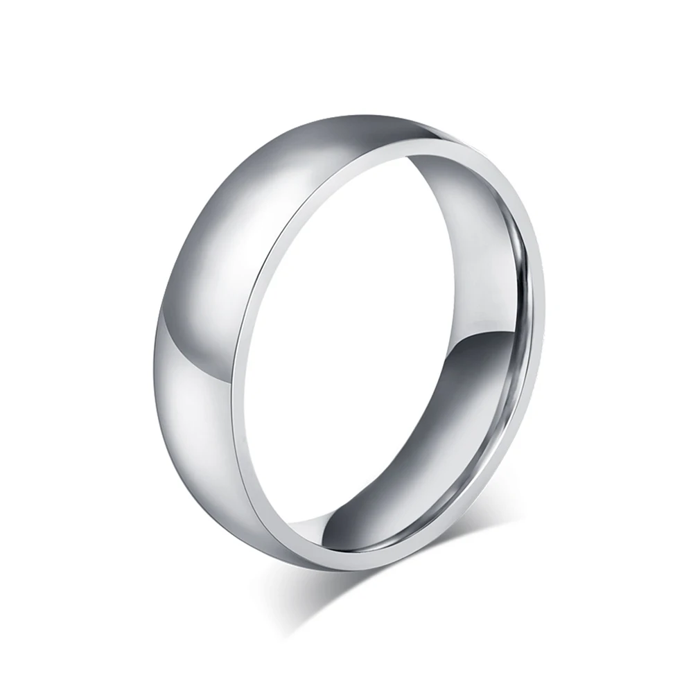 Elegant Unisex Multicolor Stainless Steel Ring - 6mm Classic Design
