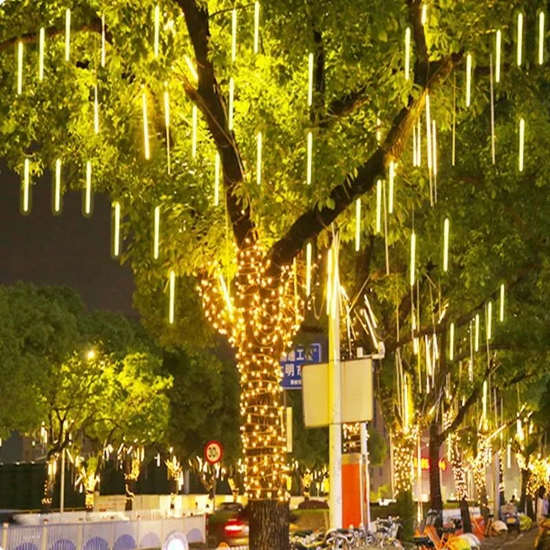 Description Picture 3 of item32/24/16/8 Tubes LED Meteor Shower Light Holiday String Light Fairy Lamp Garden Yard Outdoor Street Wedding Christmas Decoration