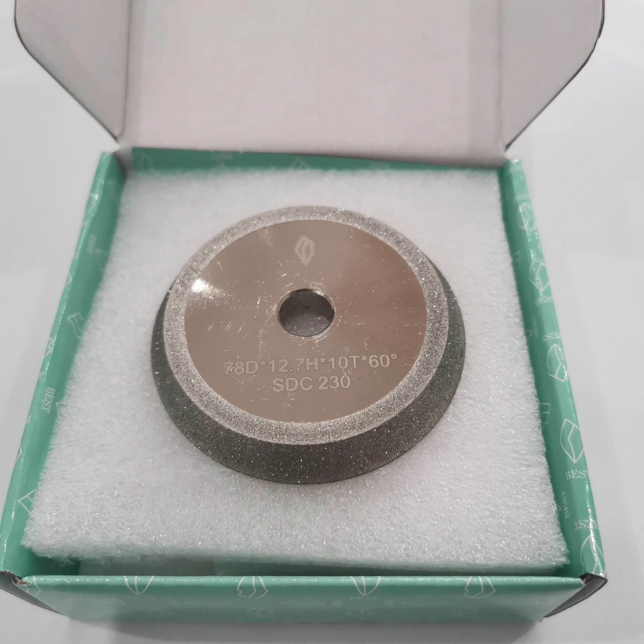 CBN SDC Diamond Grinding Wheel for Drill Bit Sharpener | 60 Degree | 78mm OD 12.7mm Arbor 10mm Thickness | 13-Type Grinder detail image 5