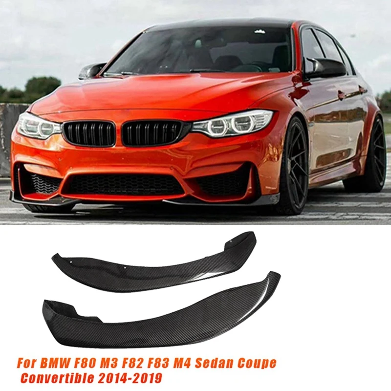 

2Xreal Carbon Fiber Front Lip Spoiler Parts For BMW F80 M3 F82 F83 M4 Sedan Coupe Convertible 2014-2019 Bumper Chin Separator