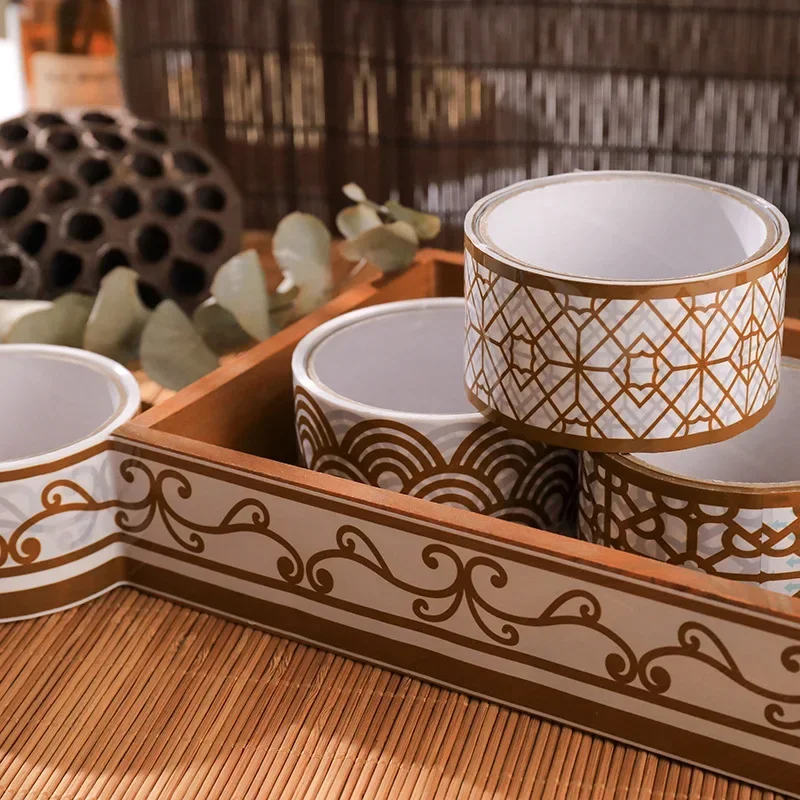 창의적인 앤티크 레이스 장식 테이프, DIY 사진 앨범 장식 테이프 밀봉 상자, 대형 롤 방수 폭 4.8cm 홈 장식