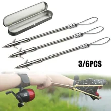 

3/6pcs Fishing Darts With Box 15.8cm Stainless Steel Arrowhead Fishing Broadhead Archery Arrowhead Tip Fishing Accessories
