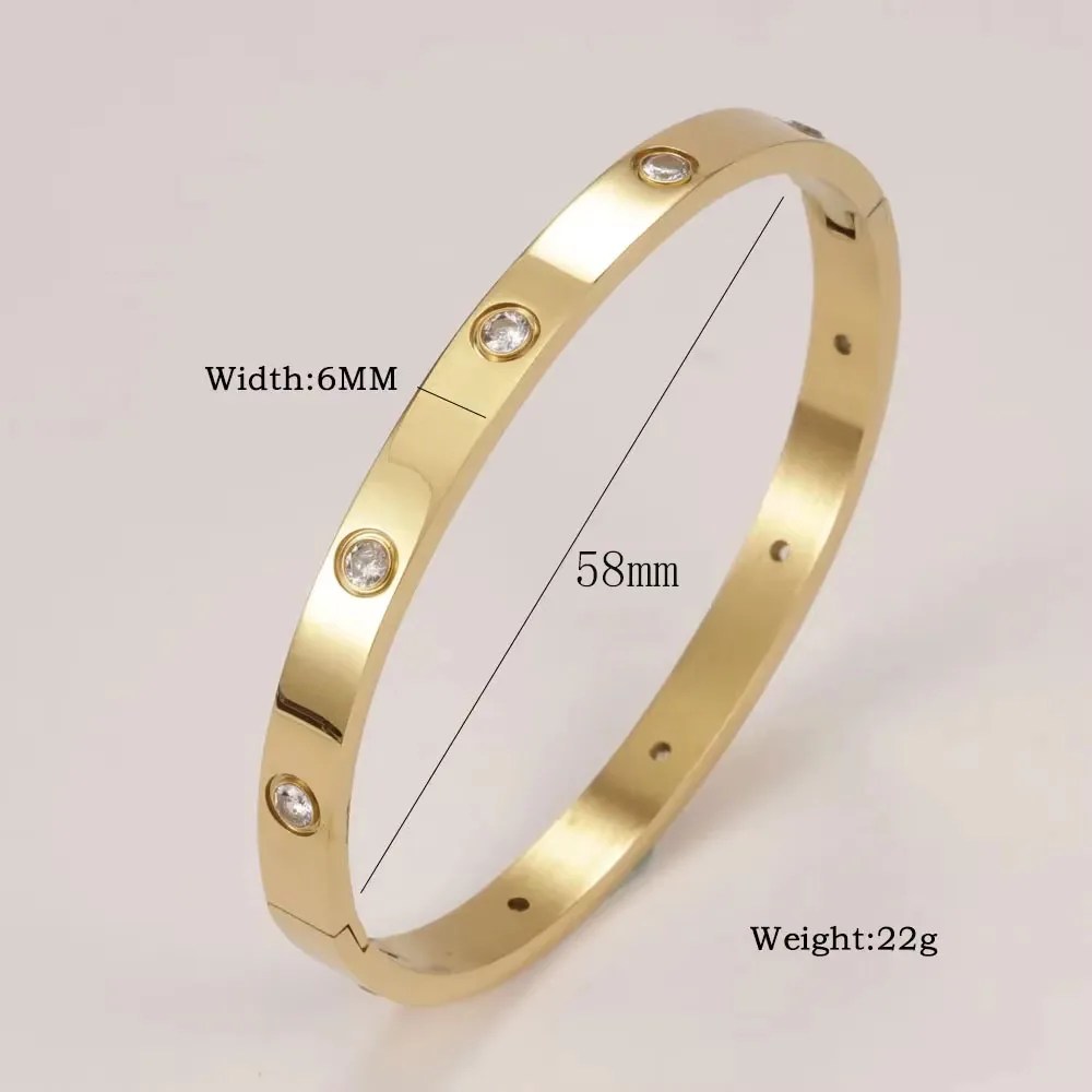Unisex Luxury Titanium Steel Bracelet with Diamonds High-End Non-Fading Fashion Accessory for Men And Women Stylish Jewelry 6