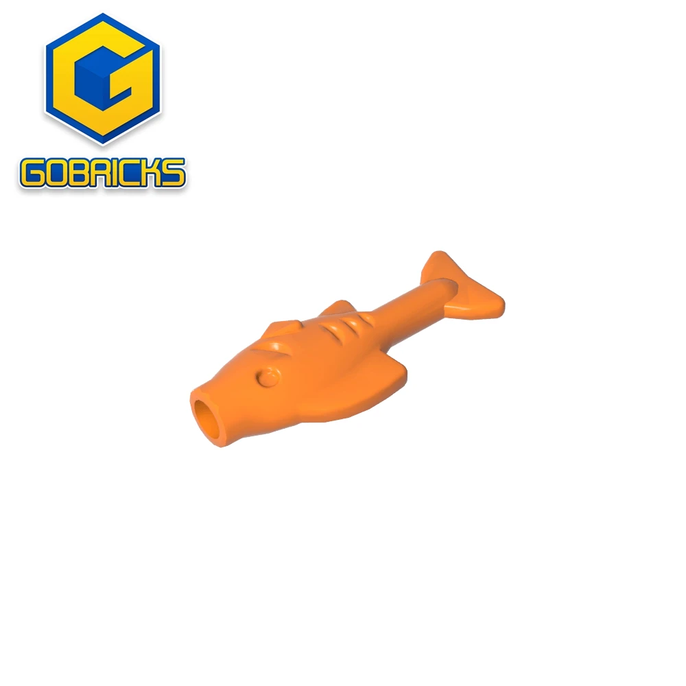 Gobricks GDS-2120 Tier, Fisch [Anti-Stud-Mund] kompatibel mit Lego 64648. Baut Bausteine als Kinderspielzeug zusammen