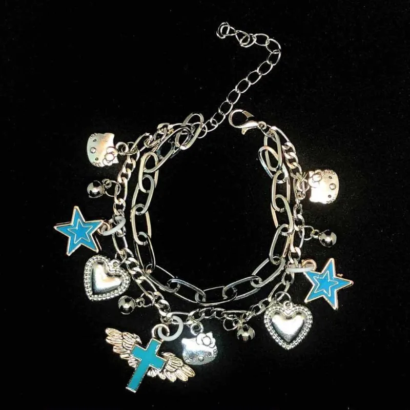 

Kawaii Sanrio Hello Kitty Bracelet Cartoon Anime Star Wing Shiny Girly Heart Fashion Y2K Accessories Cute Girls Jewelry Gifts