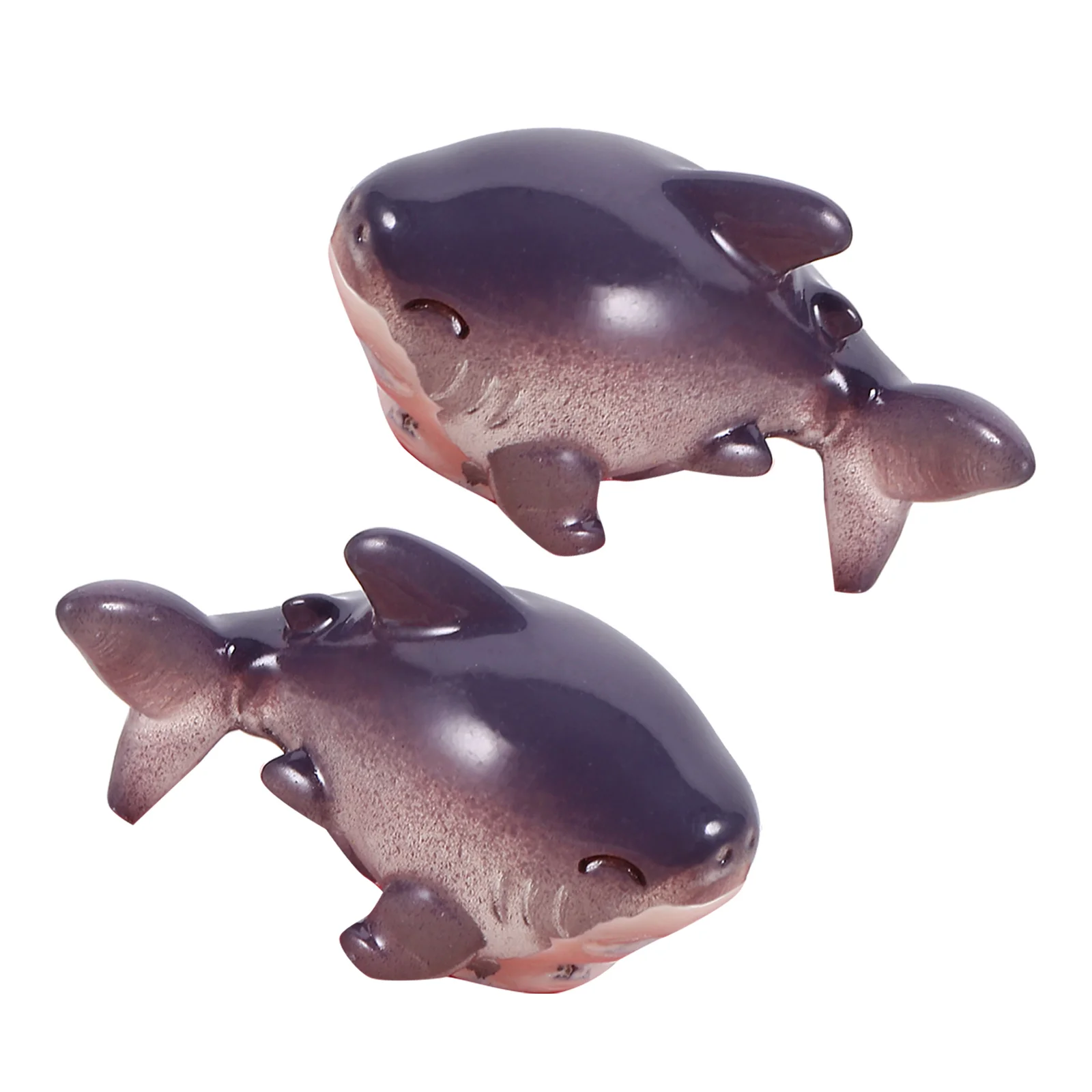 

2 Pcs Shark Ornaments Mini Resin Animals Garden Landscape Decoration Tiny Figures Models Turtle Micro