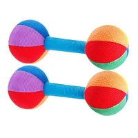 2PCS Grasp Training Dumbbell 0-1 Year Old Baby Auditory Perception Training Chewable Sand Hammer Rattle Toy 1