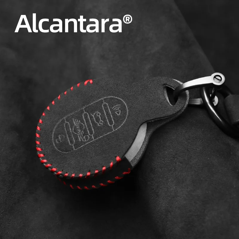 Фото Подходит для BMW MINI Алькантара замшевый чехол для ключей медный сопутствующий ручной ключ фотоэлемент Пряжка автомобильные аксессуары №2