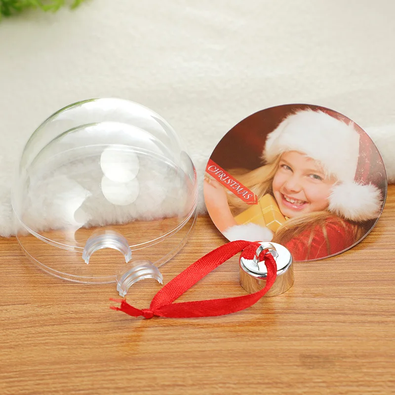 1pc Christmas Photo Insert Ball Transparent Photo Ball Clip Festive Personalize Gift DIY Christmas Tree Pendant Decorations