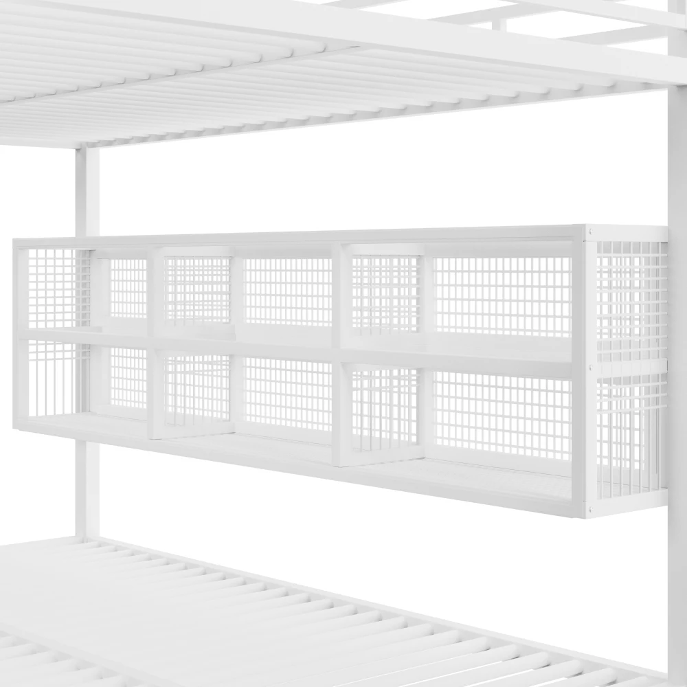 140 x 200 cm großes Etagenbett mit Aufbewahrungsschränken und LED-Licht, platzsparendes Bett für Kinder-/Jugendzimmer (ohne Matratze) – Detail 18