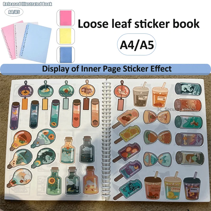 Versatile Sticker Collecting Album with PU Leather Cover - 40 Reusable Sheets for DIY Scrapbooking & Stickers Organizing