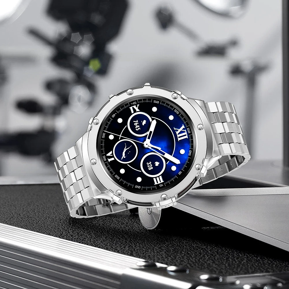 Stylish Metal Watch Band with Protective Case - Premium Strap Wristband Accessories