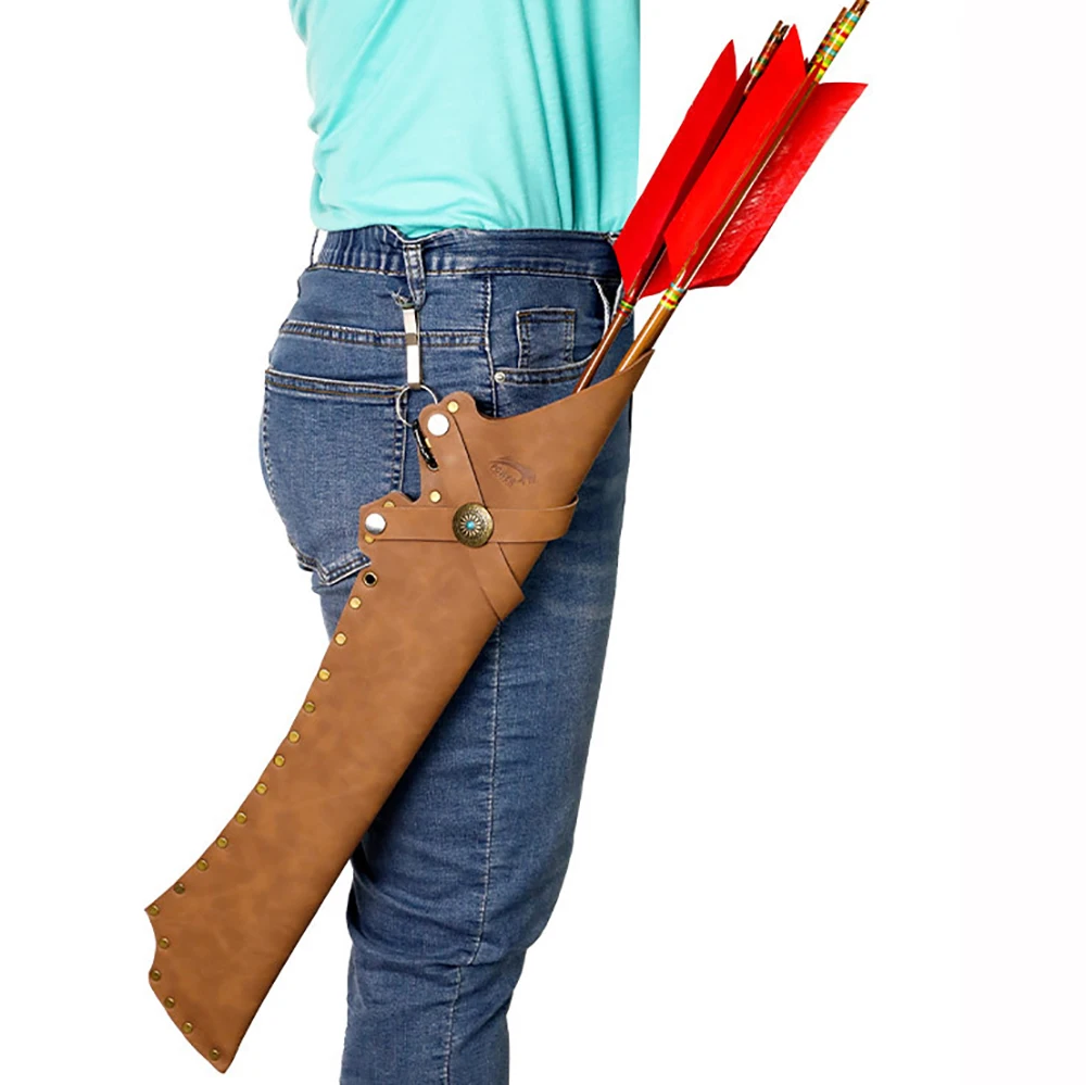 

1pc PU Leather Archery arrow Quiver Belt Arrow Bag Arrow Holder For Archery Hunting Shooting