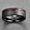 Nuncad 8MM Electroplated Black Matte Surface Acacia Tungsten Carbide Ring Cool Punk Men's Party Jewelry Wedding Wood Rings T163R 2