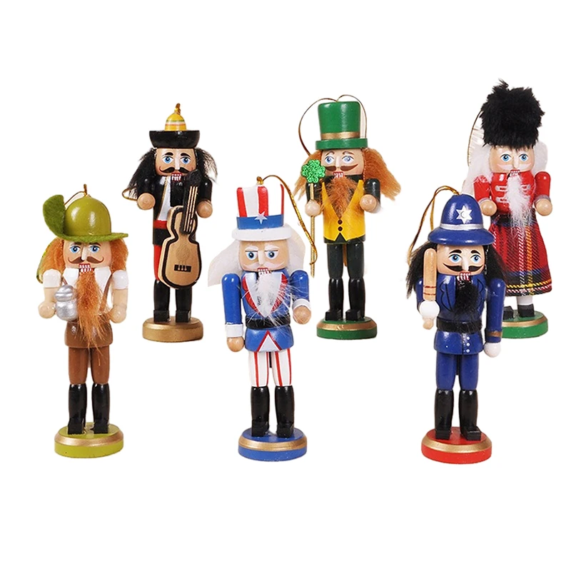

1 шт. 12 см Рождественский гайкер ручная роспись деревянный король барабанщик солдат марионетка ручная работа Рождественская Кукла игрушки