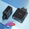 65W PD USB Charger Fast Charging 6 Ports Quick Charge 3.0 Travel Charger For iPhone Samsung Huawei Xiaomi Mobile Phone Charger 1