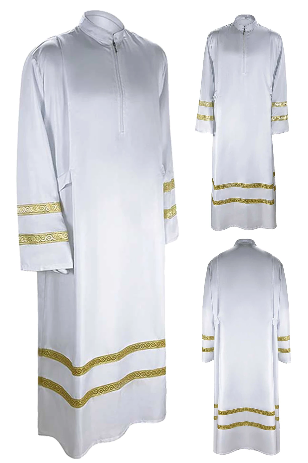 

Костюм для косплея на Хэллоуин средневековый пастор белый халат с длинными рукавами костюм на Хэллоуин Карнавал Маскировка для женщин мужчин взрослых