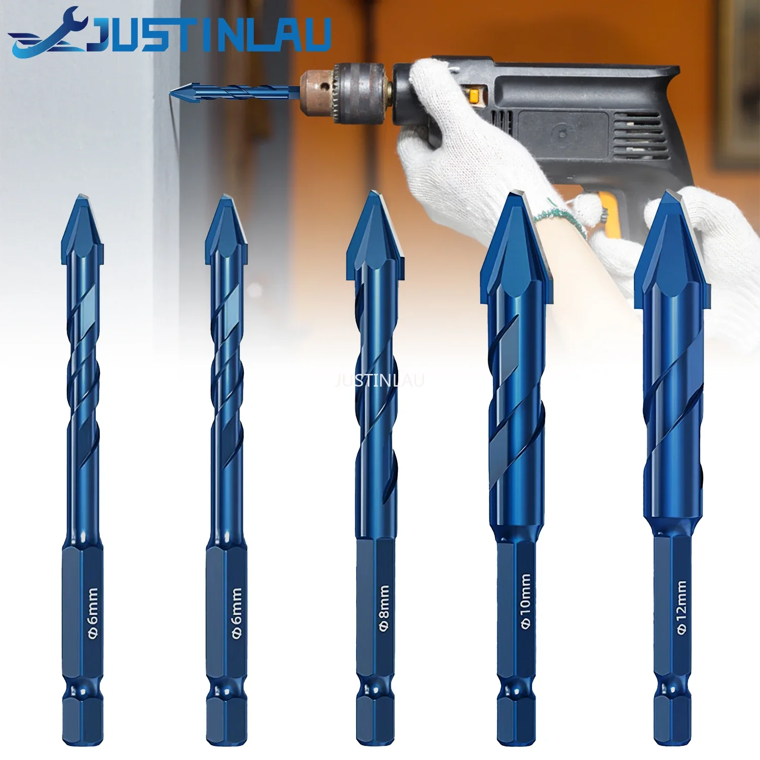 6/8/10/12mm High Hardness Eccentric Drill Precision Drilling Glass Tile Ceramic Punching Rock Slab Triangle drill bit