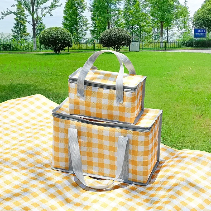 Large Capacity Portable Thermal Insulation Bag Picnic Basket Thickened Oxford Cloth Outdoor Hand Bags Travel Camping Equipment lunch cooler bag cooler bag lunch bag storage bag camping storage bag