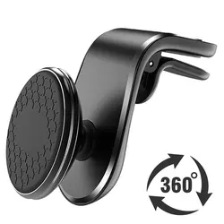 Magnetic Car Phone Holder - 360° Rotating Air Vent Mount Stand (Black 360 degree)