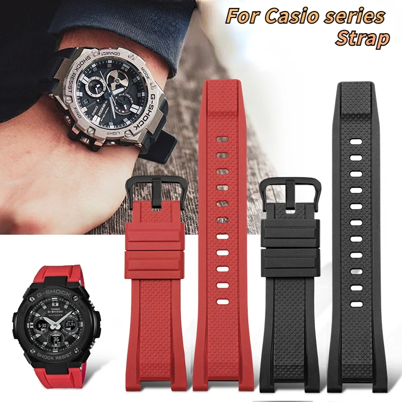 

Rubber Watchband for Casio G-SHOCK GST-210/W300/400G/B100/S110 S130 S310 S330 Silicone GST resin men's strap watch Accessories