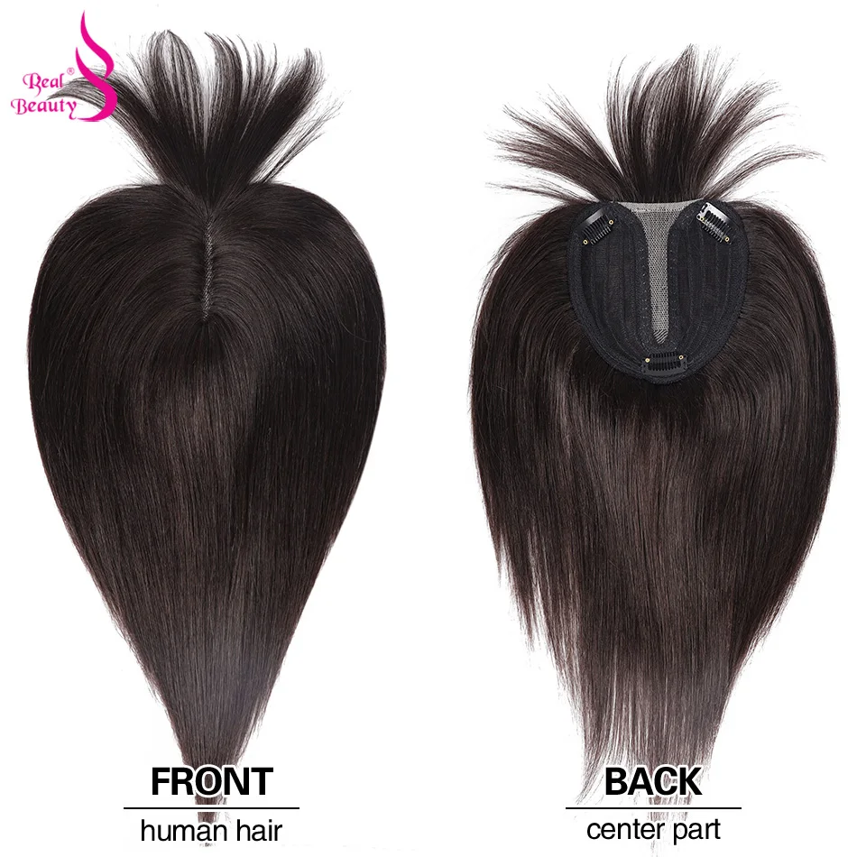 Human Hair Toppers Natural Topper Human Hair Piece With Bang Real Beauty 100% Brazilian Remy Topper Middle Part Clip In Hair Machine Made Lace Base human hair toppers