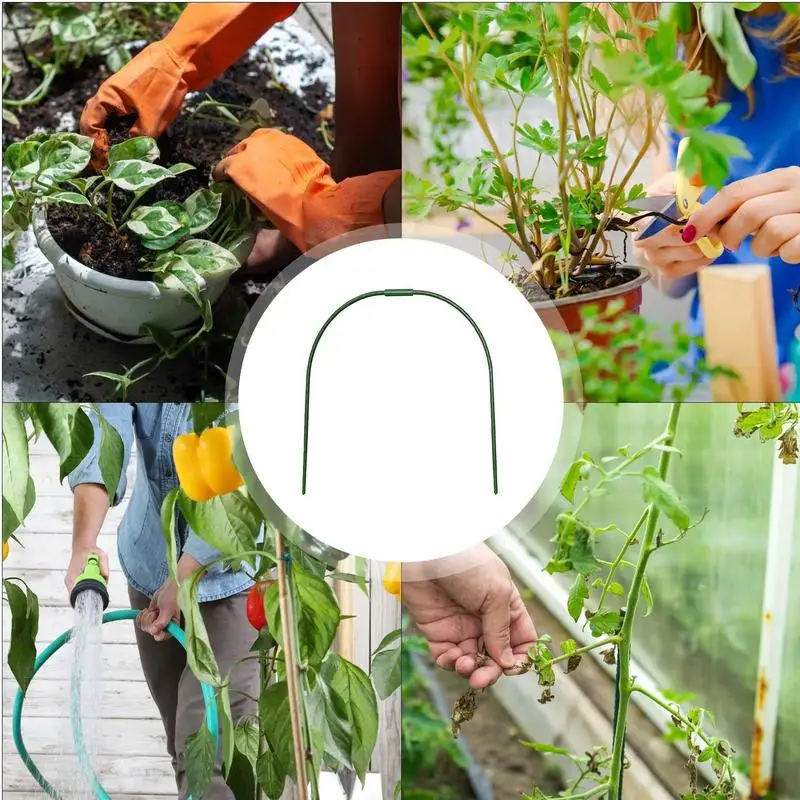 Greenhouse hoops frame tunnel kit 10pcs hoops for garden netting Rust-proof coating plant support stakes for frost protection