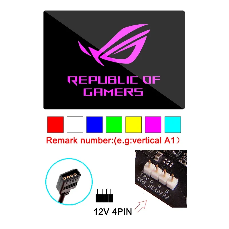 Mod Painel de Iluminação Case Computador 5v 12v Aura Sync Rgb Nameplate Rog Ssd Backplate Tampa Vidro Temperado Gaming Gabinete Lightboard - Imagem 5