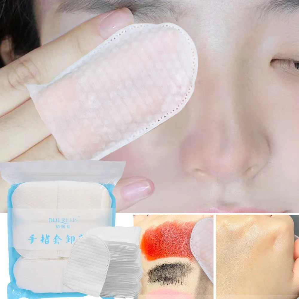 240PCS Disposable Makeup Remover Cotton Pad Soft Non-woven Fabric Cleansing Paper Wipe Cosmetic Pad U-Shaped Makeup Cotton Wipes 4