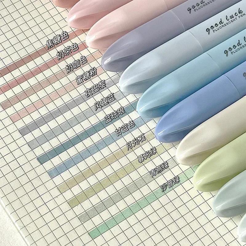 Paint Marker Pen HEYEJET 4pcs/set Simplicity Gradient Color Series Paint Marker Stationery Key Words Highlighter Marker Pen Lovely Scrapbook Pen