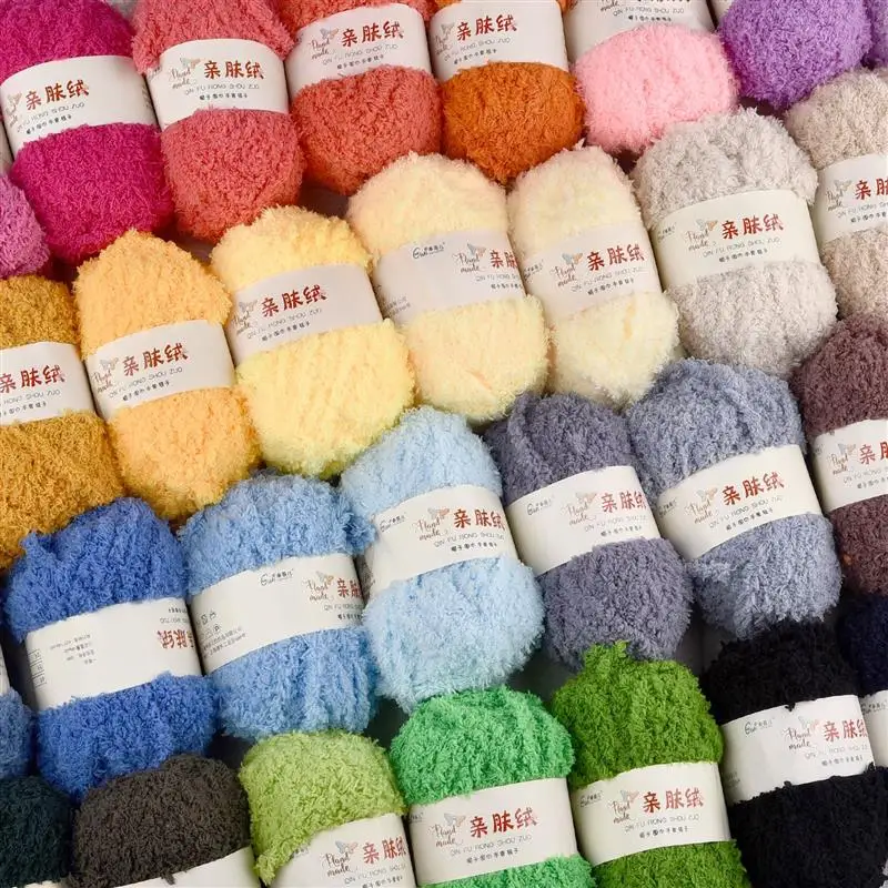 50g/ball Dyed Coral Fleece Soft Baby Yarn Polyester Craft For Hand Knitting  Crochet Towel Carpet Thread Qw055 - Yarn - AliExpress