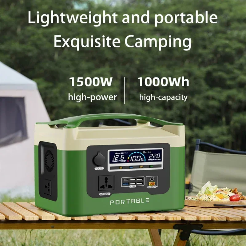 Nuova Potenza Portatile Da Campeggio Da 1500W Adatta Per L'Installazione Di Bancarelle Da Pavimento Nei Mercati Notturni Oscuranti Generador De Energi