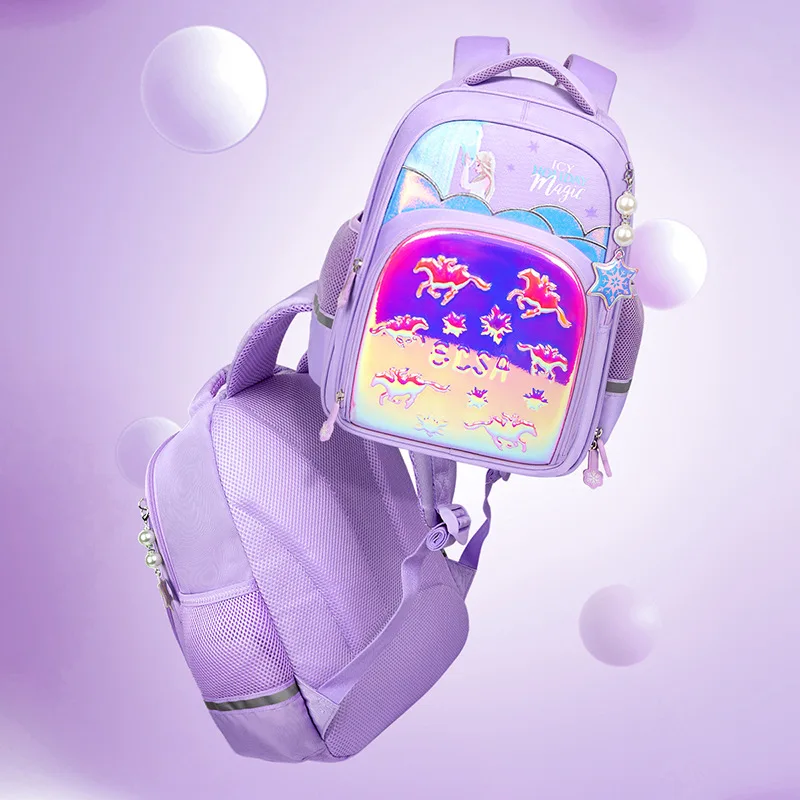2022 Genuine Disney Frozen School Bag For Girls Elsa Primary Middle Student Shoulder Orthopedic Backpack Large Capacity Mochila