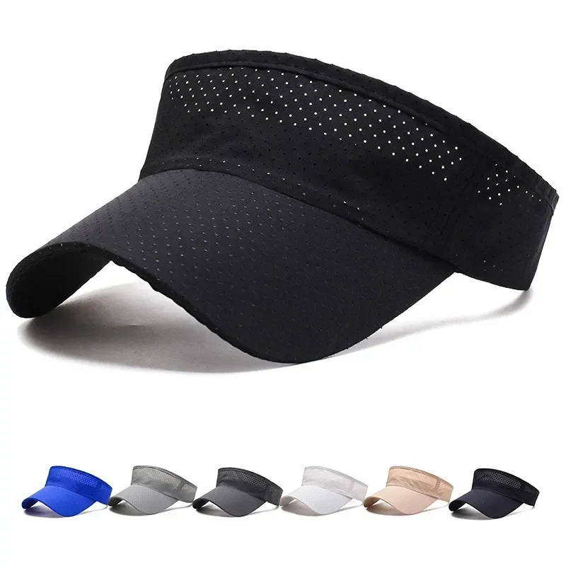 

Summer Breathable Air Sun Hats Men Women Adjustable Visor UV Protection Top Empty Solid Sports Tennis Running Sunscreen Cap Hat