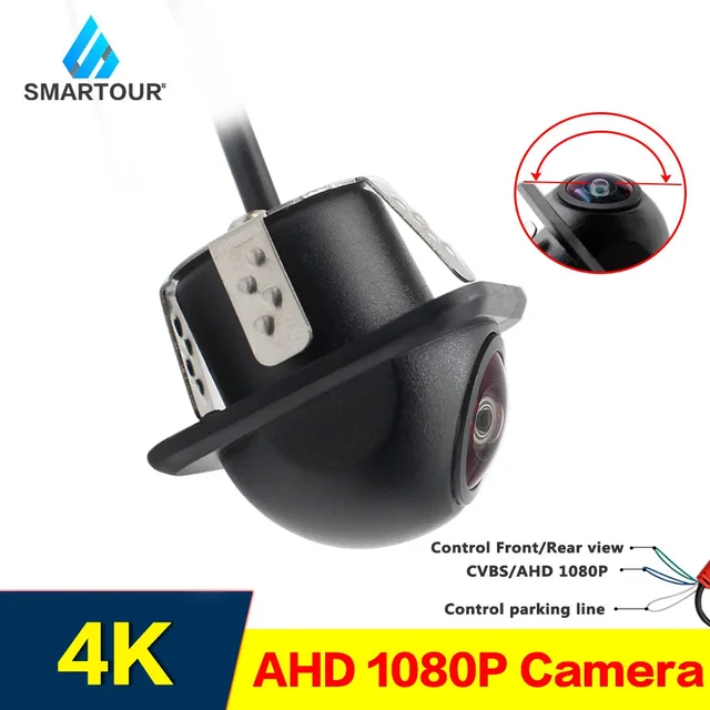 Smartour CCD objectif Fisheye caméra de voiture AHD 1080P vue arrière grand Angle caméra de recul HD Vision nocturne aide au stationnement automatique 1