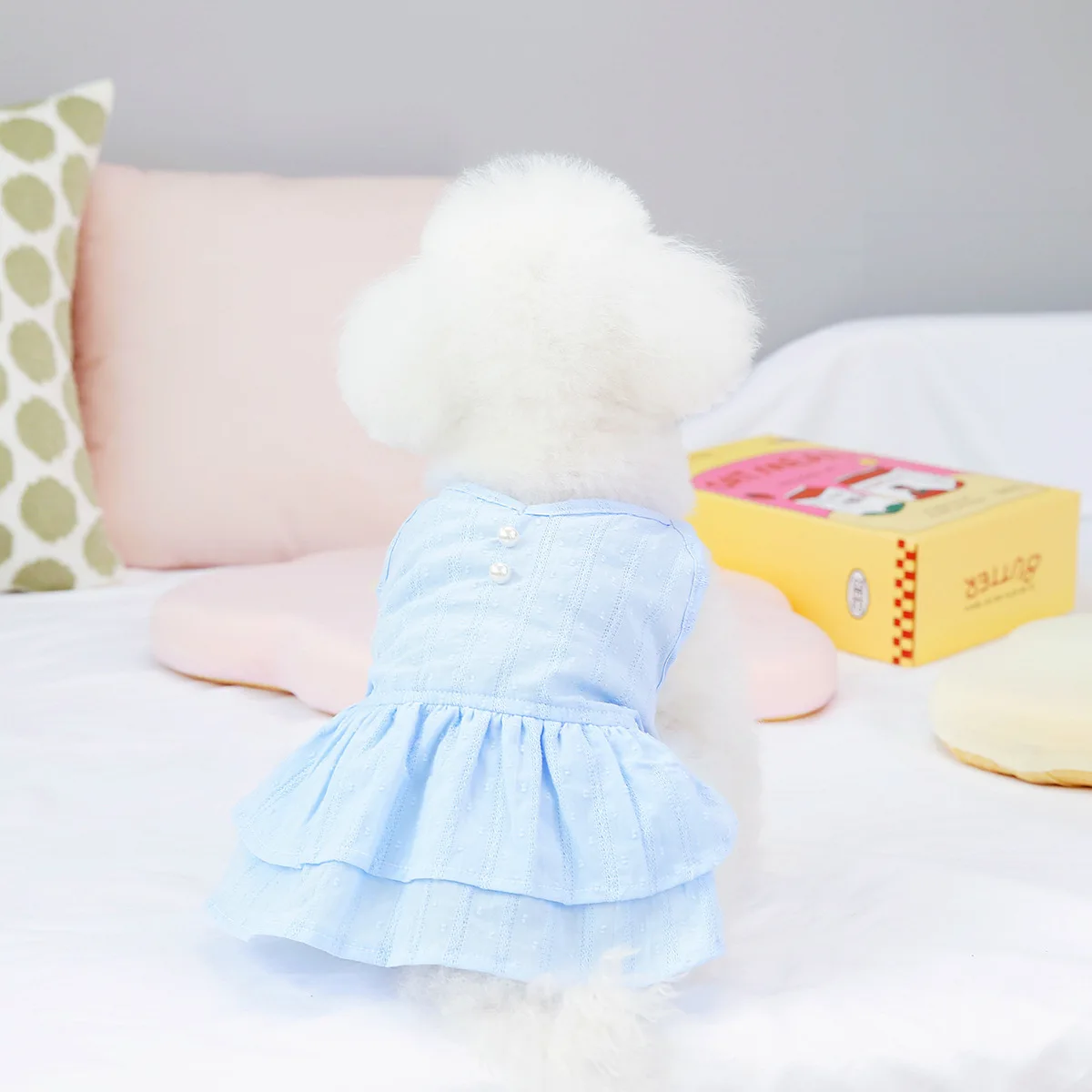 공주 진주 강아지 원피스, 소형견용 코튼 투투 스커트, 강아지 옷, 애완동물 의류, 여름, 10 PCs/로트