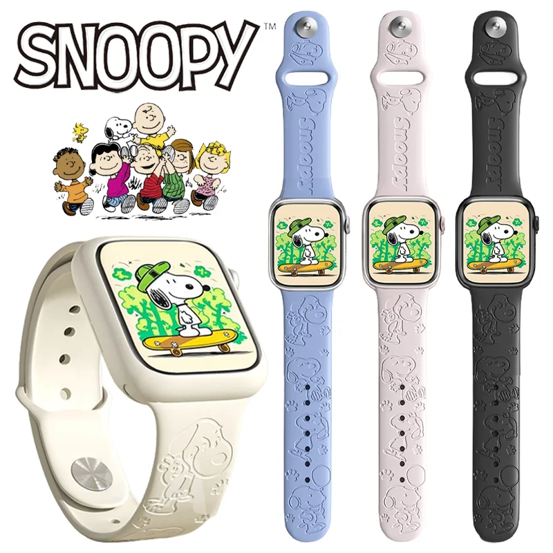 Cinturino In Silicone Snoopy Per Cinturino Apple Watch 44Mm 45Mm 42Mm 40Mm 38Mm 41Mm 49Mm Bracciale Per Iwatch Series 7 Se 6 5 4 3 2 1 Ultra