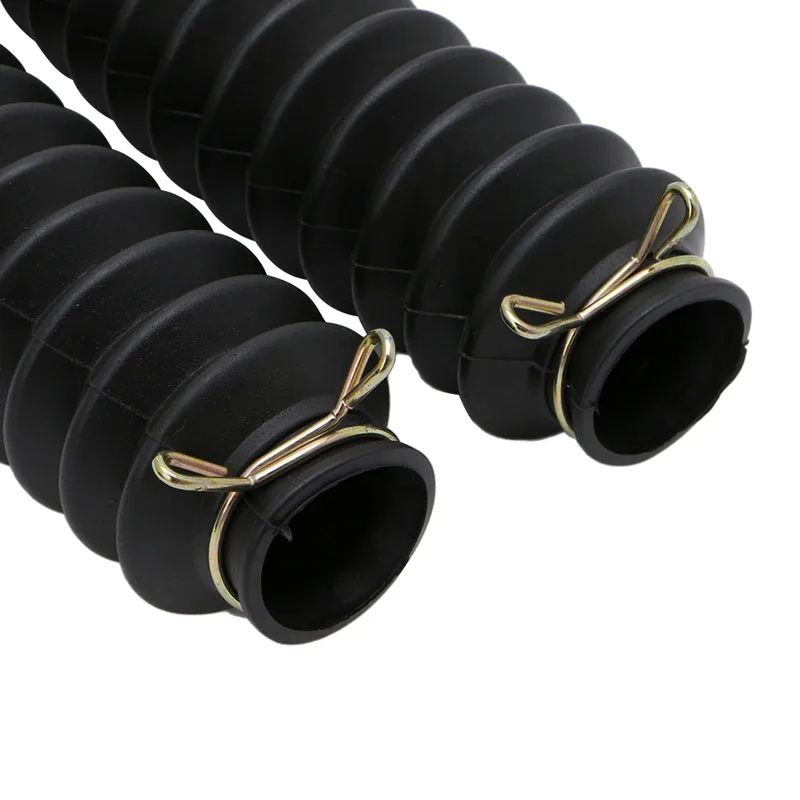 

2Pcs Front Fork Motorcycle Dust Cover Gaiters Black Dropship