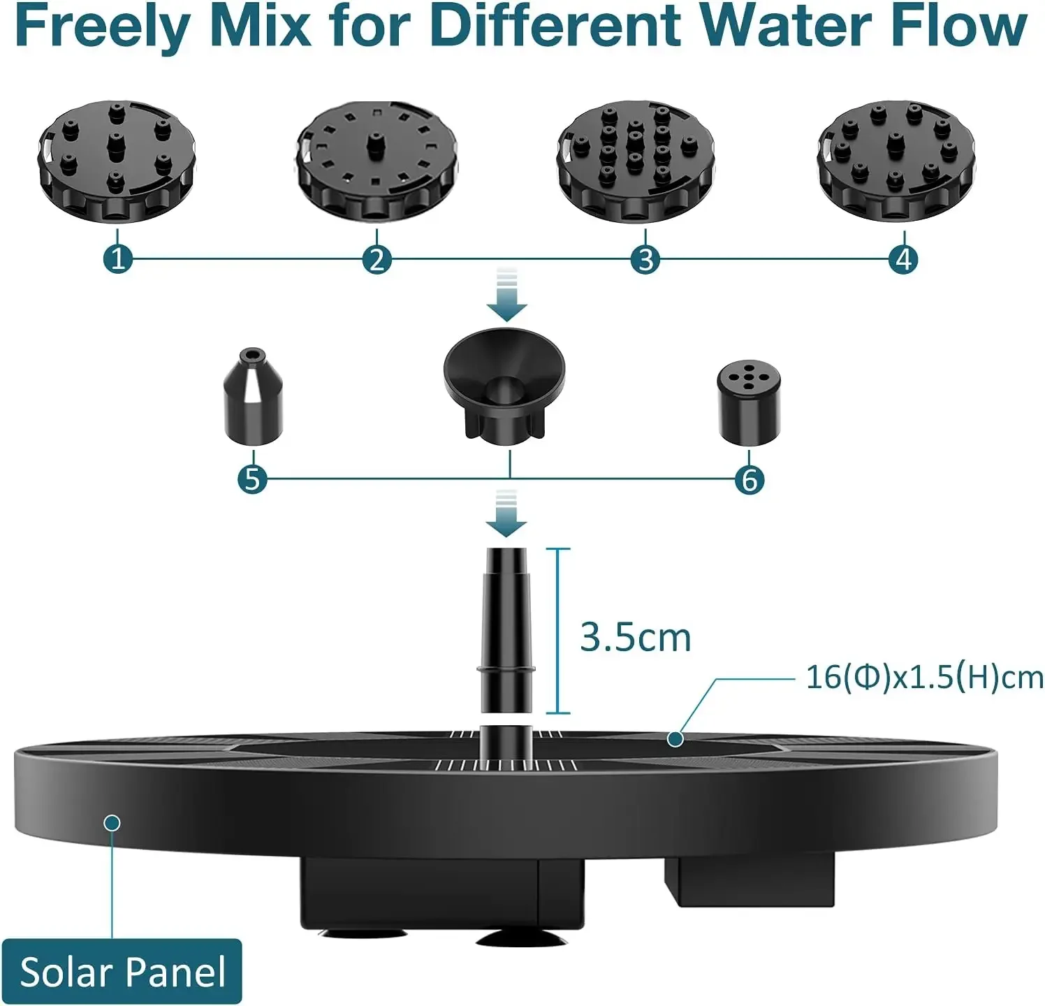 Solar Floating Water Fountain Bird Bath Fountain Pump Pond Decoration Solar Powered Water Pump For Garden And Patio
