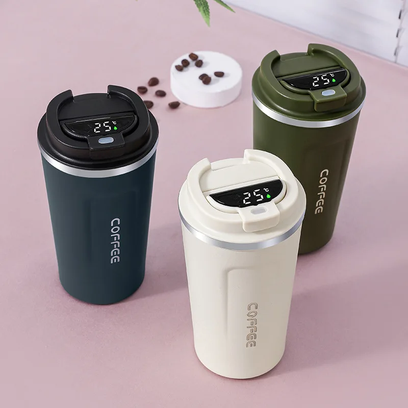 380/510ml In-Car Insulated Cup Temperature Display Thermos Portable Smart  Coffee Mug Thermal Tumbler Vacuum Flasks Water Bottle