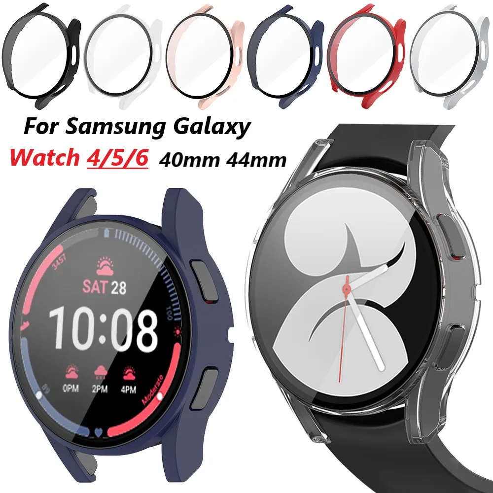 Vetro + Custodia Per Samsung Galaxy Watch 6 44Mm 40Mm All-Around Bumper Shell + Screen Protector Samsung Galaxy Watch 4/5 40Mm 44Mm Cove