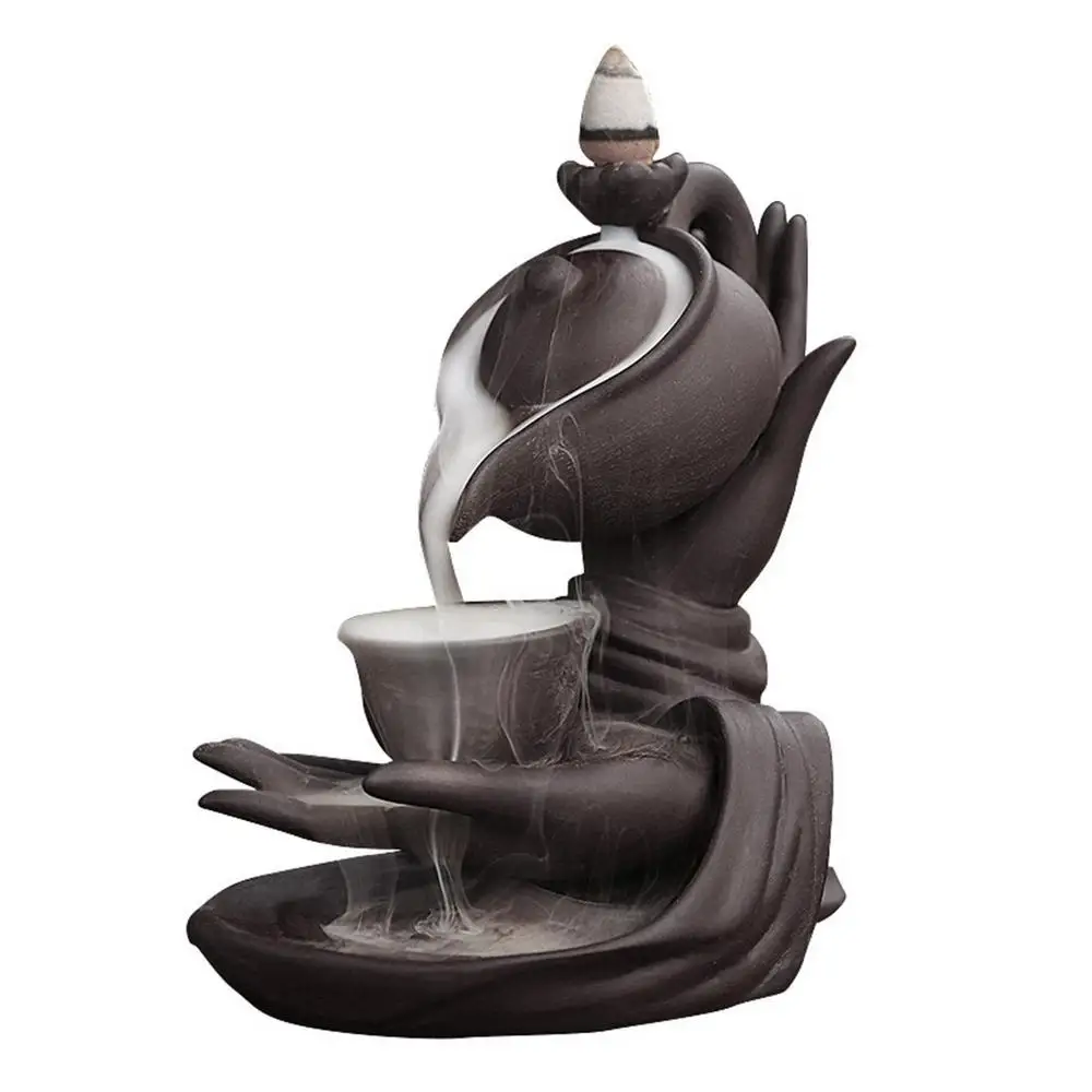 Bruciaincenso a cascata Buddha Piccolo in Ceramica per Incenso in coni - clorophilla-shop