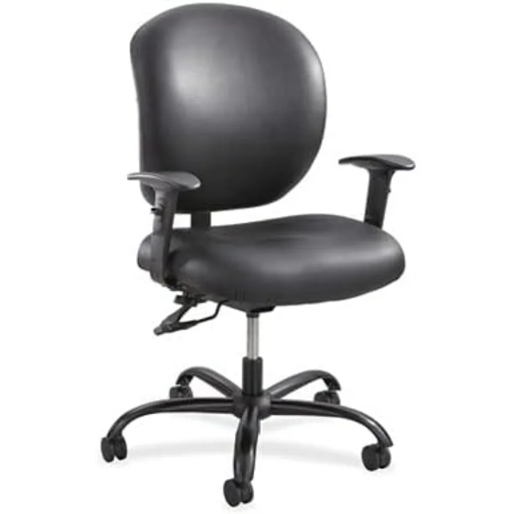 24/7 Task Chair, Black Vinyl 500 lbs. and 24/7 use Supportive cushioning in the seat and back Reinforced mechanism back tilt