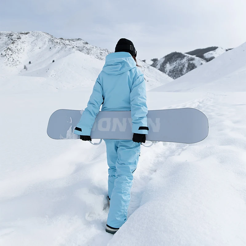 NANDN Snowboard Jacket 3L Ski Jacket Men Women Windproof Waterproof Winter Ski Coat Wear Solid Color Hooded Warm Suit
