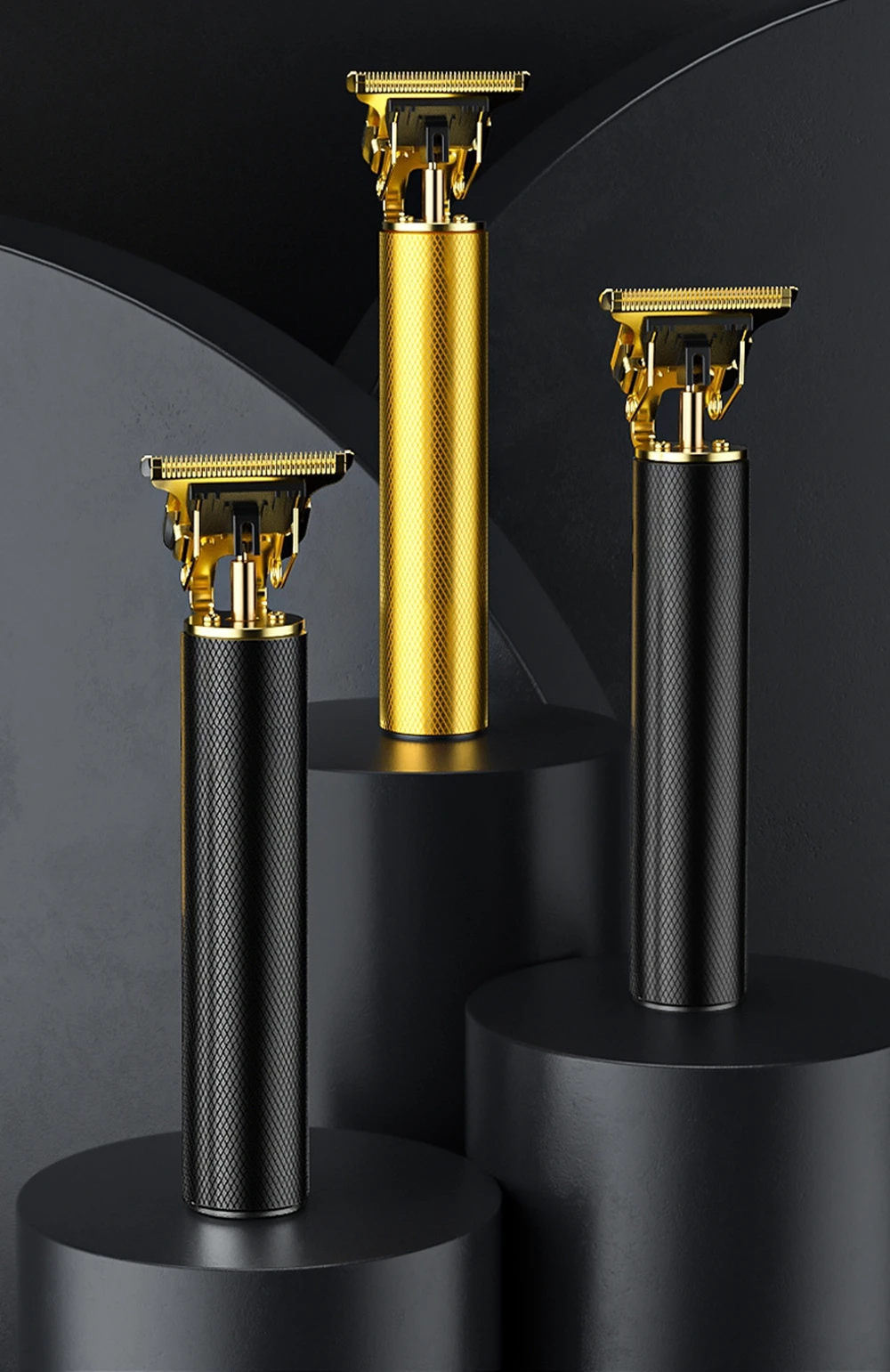 Gold Hair Clipper Men Electric Haircut Kit Black Hair Trimmer Grooming Waterproof Rechargeable Close Cutting T Blade Trimmer USB